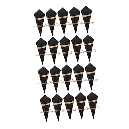 CORHAD Elegante 50 Stück Papiertüten Mit Schwarzem Karton Konische Süßigkeiten-papiertüten Für Partygeschenke Hochzeitsdekoration von CORHAD