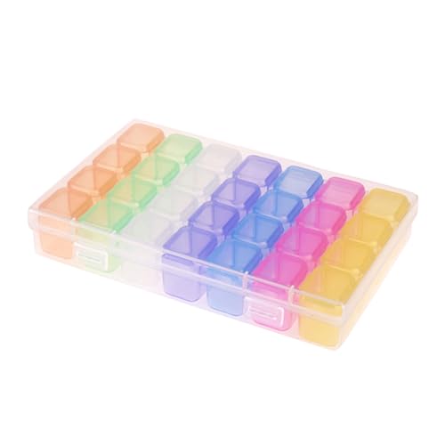 CORHAD Fächer Aufbewahrungsbox Schmuck Aufbewahrungskiste Transparent mit Verstellbaren Trennwänden Abnehmbare Fächer Sortierbox Leicht und Kompakt für Nagelkunst Perlen Organizer von CORHAD