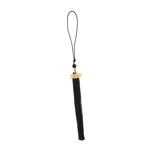 CORHAD Graduation Cap Tassel Polyester Teiliges Schwarz Langlebige Abschlussquasten mit Anhänger Einfach Anzubringen Vielseitig für Abschlussfeier und DIY Dekoration von CORHAD