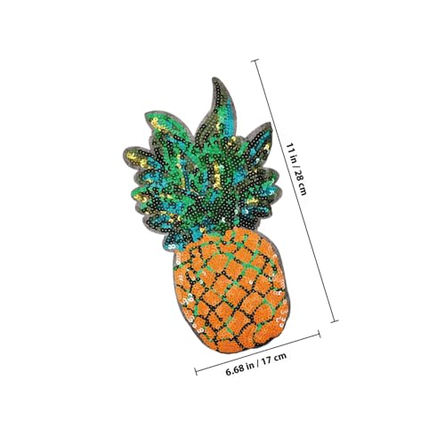 CORHAD Großer Ananas Pailletten Aufnäher zum Aufnähen Besticktes DIY Patch für Kleidung Jacken Rucksäcke und Accessoires Modischer Delicater Mantel flicken für Kreative Reparaturen und von CORHAD