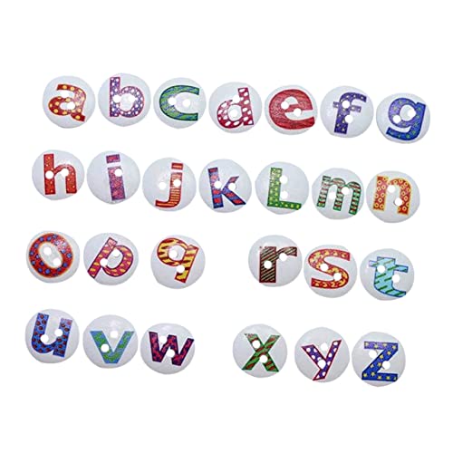 CORHAD Niedliche Holzknöpfe mit Alphabet englische Buchstaben dekorative Knöpfe für Kleidung 100 Stück CORHAD Niedliche Holzknöpfe mit Alphabet englische Buchstaben dekorative Knöpfe für Kleidung 100 Stück von CORHAD