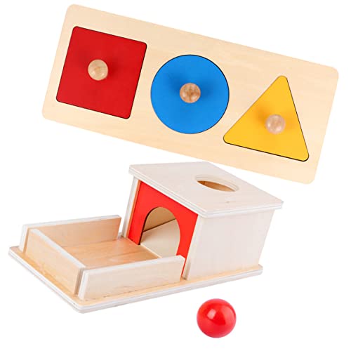 CORHAD Holzspielzeug Montessori Für Kleinkinder Schubladenbox Aus Holz Mit Geometrischen Formen Motorik-trainingsspielzeug Für Junge Mädchen Objektpermanenz-Box Zur Entwicklung Von von CORHAD