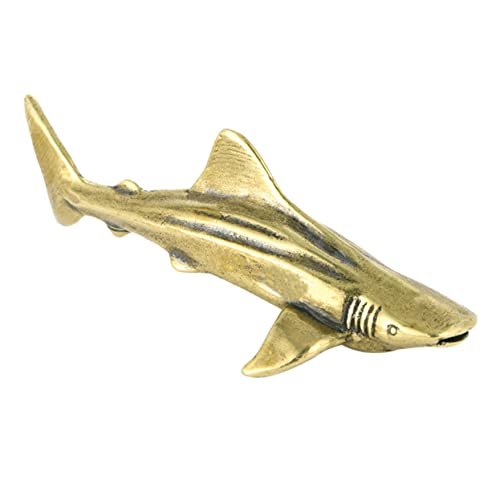 CORHAD Messing Hai Figur Exquisites Ornament für Tischplatten Hochwertige Desktop Deko aus Messing Kreatives und Kompaktes Meerestier für Home Office und Wohnzimmer von CORHAD