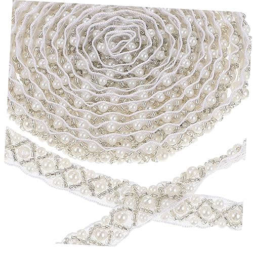 CORHAD Perlenband DIY Dekoband mit Zarten Perlen für Kleidung Schmuck Basteln Brautkleid Gürtel Handwerk Accessoires zum Aufnähen und Verzieren CORHAD Perlenband DIY Dekoband mit Zarten Perlen für Kleidung Schmuck Basteln Brautkleid Gürtel Handwerk Accessoires zum Aufnähen und Verzieren von CORHAD