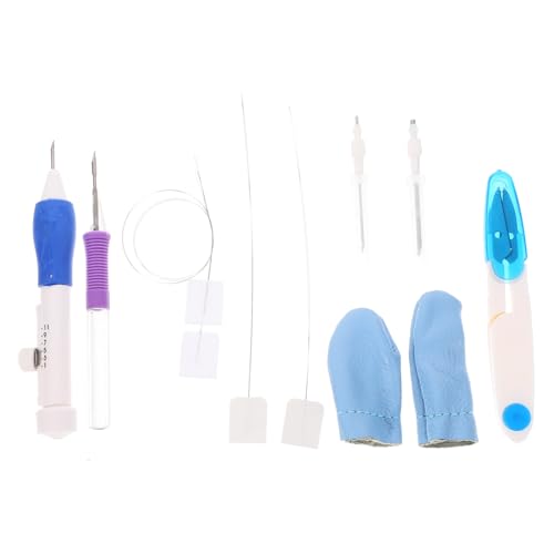 CORHAD Punch Needle Stickset mit Verstellbarer Spitze Fadenhelfer und Schere Stickwerkzeug aus Kunststoff mit Rutschfestem Griff Geeignet für Gardinen Kleidung Kissen und CORHAD Punch Needle Stickset mit Verstellbarer Spitze Fadenhelfer und Schere Stickwerkzeug aus Kunststoff mit Rutschfestem Griff Geeignet für Gardinen Kleidung Kissen und von CORHAD