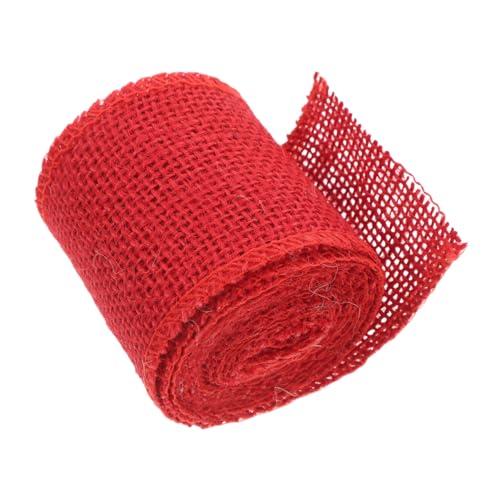CORHAD Rotes Juteband Rolle Handgefertigt Natürliches Dekoband für Weihnachten Geschenkverpackung und Bastelarbeiten Umweltfreundliches Sackleinenband für Deko und DIY von CORHAD