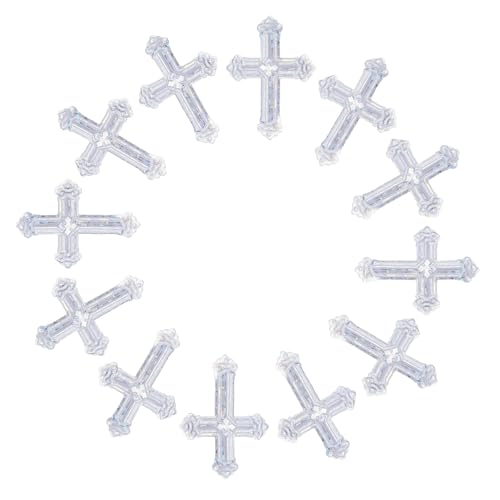 CORHAD Silber Kreuz Tischkonfetti Glitzer Dekoration für Taufe Kommunion Geburtstag Hochzeit Party Festliche Streudeko Christliches Motiv von CORHAD