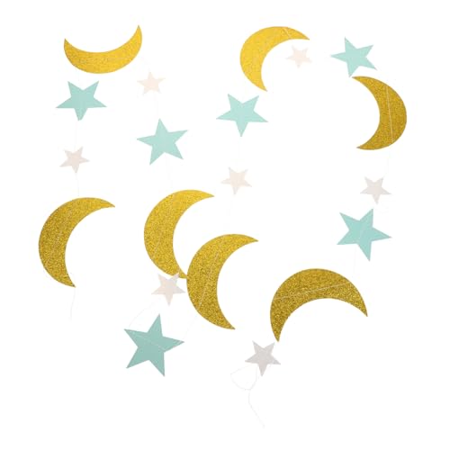 CORHAD Papierbanner Mit Sternen Und Mond Dekorationen Für Wohnzimmer Jungen Und Mädchen Schlafzimmer Hochzeit Boho-Stil CORHAD Papierbanner Mit Sternen Und Mond Dekorationen Für Wohnzimmer Jungen Und Mädchen Schlafzimmer Hochzeit Boho-Stil von CORHAD