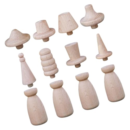 CORHAD Unfinished Holzpuppen DIY Bastelset zum Bemalen Blank Wooden Peg Dolls aus Holz Kreative Holzfiguren für Erwachsene zum Selbstgestalten und Dekorieren von CORHAD