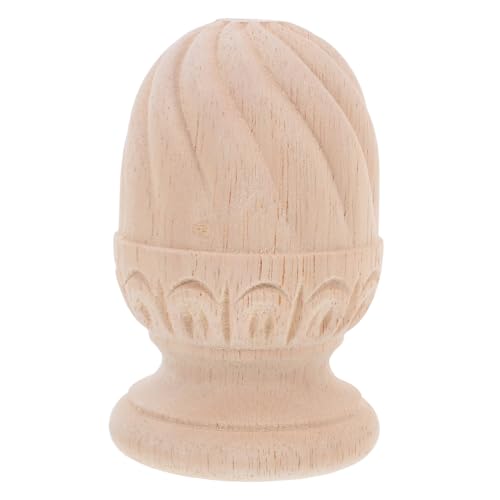 CORHAD Unlackierter Holz Säulenabschluss Geschnitzter Runder Treppenpfosten mit Einzigartigem Ananas Design Robuste Holzbaluster Spitze für DIY Europäische Treppendekoration Langlebig und CORHAD Unlackierter Holz Säulenabschluss Geschnitzter Runder Treppenpfosten mit Einzigartigem Ananas Design Robuste Holzbaluster Spitze für DIY Europäische Treppendekoration Langlebig und von CORHAD