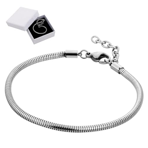 CORHAD Verstellbares Unisex Edelstahl Snake Chain Armband mit Einzigartigem Schlangenmuster und Geschenkbox Modisches Charm Armband für Damen und Teen Verstellbares Schmuckstück CORHAD Verstellbares Unisex Edelstahl Snake Chain Armband mit Einzigartigem Schlangenmuster und Geschenkbox Modisches Charm Armband für Damen und Teen Verstellbares Schmuckstück von CORHAD