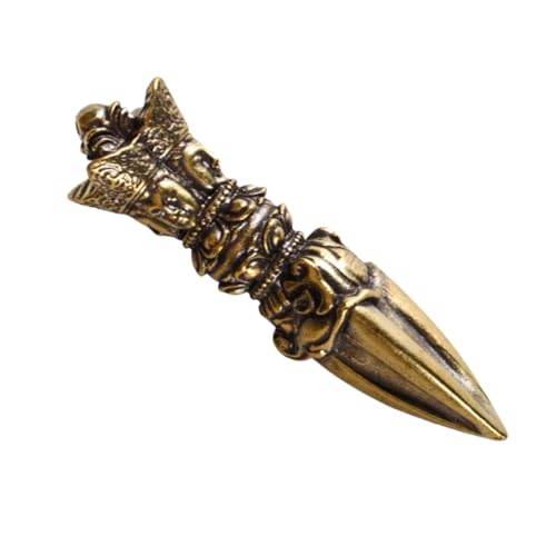 CORHAD Vintage Messing Vajra Pestle Dekoration Kompakte Tischkunst Einzigartiges Buddhistisches Feng Shui Wohnaccessoire Antiker Stil Feine Handwerkskunst für Büro und Zuhause von CORHAD