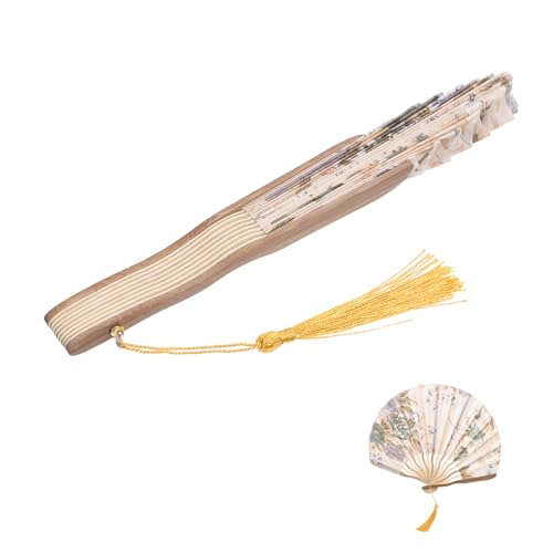 CORHAD Vintage Stil Faltbarer Handfächer Leichter Retro Tanzfächer mit Zartem Blumenmuster Tragbarer Faltbarer Handventilator für Damen Bühnenperformance und CORHAD Vintage Stil Faltbarer Handfächer Leichter Retro Tanzfächer mit Zartem Blumenmuster Tragbarer Faltbarer Handventilator für Damen Bühnenperformance und von CORHAD