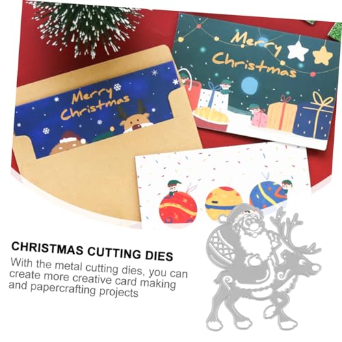 CORHAD Weihnachten Stanzschablonen Santa Claus aus Hochwertigem Karbonstahl Langlebige und Prägeschablone für DIY Basteln Festliche Metall Stanzformen für Scrapbooking und Karten von CORHAD