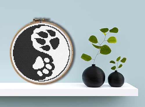 CORICAMO Kreuzstich - Stickpackung - Yin-Yang-Pfoten CORICAMO Kreuzstich - Stickpackung - Yin-Yang-Pfoten von CORICAMO