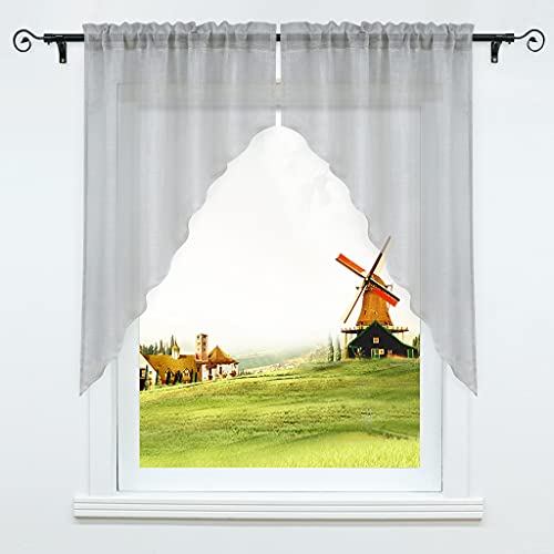 CORLIF Küche Gardine Scheibengardine Tunnelzug Bistrogardine Landhaus Kurzgardine Halbtransparent Leinen Grau BxH 120x145cm 1 Set CORLIF Küche Gardine Scheibengardine Tunnelzug Bistrogardine Landhaus Kurzgardine Halbtransparent Leinen Grau BxH 120x145cm 1 Set von CORLIF