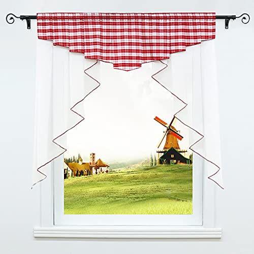 CORLIF Voile Scheibengardinen Küche Bistrogardinen Landhaus Transparente Kurzgardinen mit Kräuselband oder Tunnelzug 1 Stück BxH 120x125cm CORLIF Voile Scheibengardinen Küche Bistrogardinen Landhaus Transparente Kurzgardinen mit Kräuselband oder Tunnelzug 1 Stück BxH 120x125cm von CORLIF