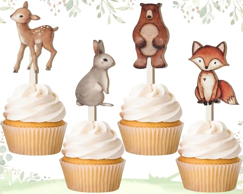 CORNER LACE Cupcake-Aufsätze aus Holz, Waldtiere, Motiv: Waldtiere, Fuchs, Hirsch, Cupcake-Picks, Kuchendekorationen, Babyparty, Willkommensfeier, Babyparty, Geburtstag, Partyzubehör, 32 Stück CORNER LACE Cupcake-Aufsätze aus Holz, Waldtiere, Motiv: Waldtiere, Fuchs, Hirsch, Cupcake-Picks, Kuchendekorationen, Babyparty, Willkommensfeier, Babyparty, Geburtstag, Partyzubehör, 32 Stück von CORNER LACE