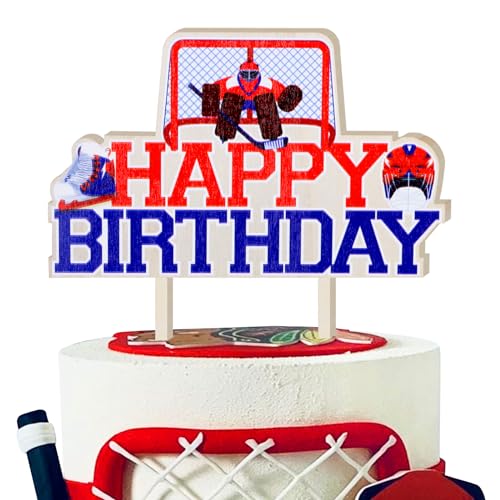 CORNER LACE Hockey-Kuchenaufsatz aus Holz, Eishockey-Ball, Happy Birthday-Kuchendekorationen, Lacrosse-Sport-Mottoparty-Zubehör, Gastgeschenk-Dekoration CORNER LACE Hockey-Kuchenaufsatz aus Holz, Eishockey-Ball, Happy Birthday-Kuchendekorationen, Lacrosse-Sport-Mottoparty-Zubehör, Gastgeschenk-Dekoration von CORNER LACE