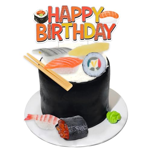 CORNER LACE Sushi Thema Kuchen Dekorationen - Sushi Essstäbchen Kuchenfiguren Tortenaufsätze, Sushi Essen Thema Geburtstagsfeier Feier Foto Requisite CORNER LACE Sushi Thema Kuchen Dekorationen - Sushi Essstäbchen Kuchenfiguren Tortenaufsätze, Sushi Essen Thema Geburtstagsfeier Feier Foto Requisite von CORNER LACE