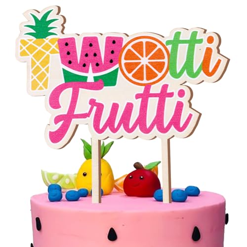 CORNER LACE Twotti Frutti Kuchen Topper, Obst Thema Sommer 2nd Geburtstag Cupcake Pick Party Dekorationen Supplies Backdrop von CORNER LACE