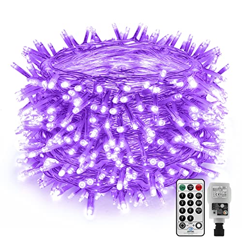 CORST 20M 200LED Lichterkette Außen UV Shwarzlicht Lichterkette, UV Licht Innen Lila Licht Kupferdraht Lichterketten mit Fernbedienung Timer,8Modi Wasserdicht für Weihnachts Garten von CORST