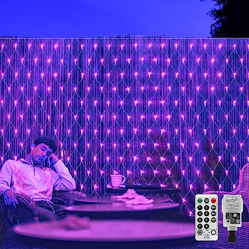 3X2M 200LEDs UV Schwarzlicht Netz Lichterkette Weihnachten Aussen Lichterkette, Ultraviolette Schwarzlichter Wasserdicht, für Glow-Partys im Freien, Club-DJ von CORST