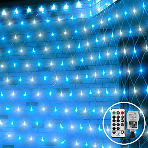 CORST 3X2M 200LED Lichternetz Außen Lichterkette Netz Lichtervorhang Innen Büsche Baum Lichterkette Verknüpfbar mit Fernbedienung & Timer 8 Modi für Baum Zimmer Garten Weihnachtsdeko, (Blau+Weiß) CORST 3X2M 200LED Lichternetz Außen Lichterkette Netz Lichtervorhang Innen Büsche Baum Lichterkette Verknüpfbar mit Fernbedienung & Timer 8 Modi für Baum Zimmer Garten Weihnachtsdeko, (Blau+Weiß) von CORST