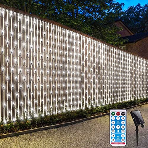 CORST Lichternetz Außen für Büsche 3.6x1.5M Mesh Lichternetz Weihnachtsbaum Solar Garten Lichterkette Wasserdicht mit Fernbedienung Timer für Xmas Zimmer Balkon(Weiss) von CORST