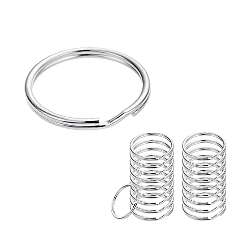 CORTNEY 100 Stück Schlüsselringe, 25 mm Runde Metall-Spaltringe, Schlüsselanhänger-Ring-Clips, Schlüsselanhänger für Hausschlüssel, Organisation und Bastelarbeiten von CORTNEY