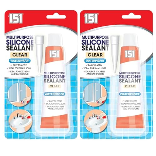 COS Silikon Dichtmittel Transparent [2er-Pack je 70 g] – Wasserdichter Silikonkleber für Küche, Bad, WC & Dusche – Universal Silikon für Fliesen, Glas, Metall & mehr von COS