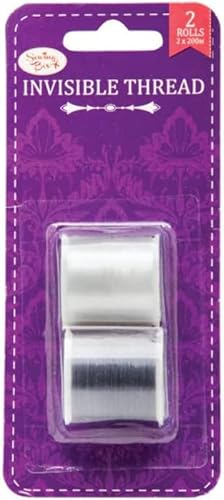 COS Unsichtbares Nähgarn [2er-Pack à 200 m – Für helle & dunkle Stoffe] – Transparentes Nylon-Garn zum Nähen, Basteln & Aufhängen – Reißfestes Nähgarn für Deko, Perlen, Schmuck & Handarbeit von COS