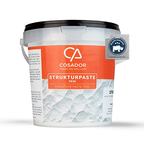 COSADOR - 1,7kg Strukturpaste Leinwand (fein) - hochwertige Strukturpaste für Acrylmalerei - einfärbbare Spachtelmasse Acrylmalerei - Made in Germany von COSADOR THINGS YOU WILL LOVE