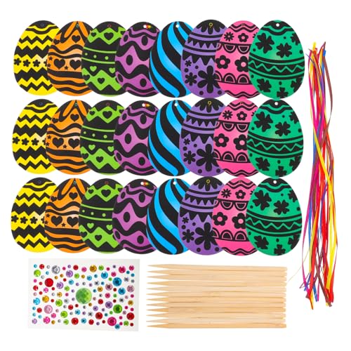 COSMEVIVI 1 Set Kratzbemalte Ostereier, Eierbasteln, Kinderparty Kartendekor, Partygeschenke, Kartenbastelsets, Eier Zeichenspielzeug, Eier Dekorationssets, Papiereier, Basteleier Zum COSMEVIVI 1 Set Kratzbemalte Ostereier, Eierbasteln, Kinderparty Kartendekor, Partygeschenke, Kartenbastelsets, Eier Zeichenspielzeug, Eier Dekorationssets, Papiereier, Basteleier Zum von COSMEVIVI