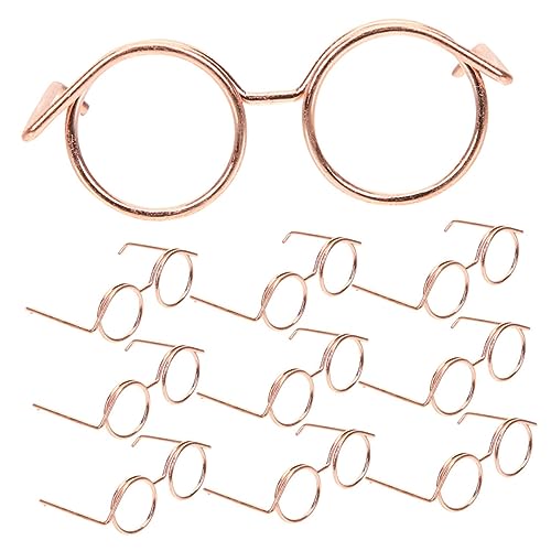 COSMEVIVI 10 Stück Teiliges Mini Puppenbrillen aus Metall ohne Gläser Roségold Modische Puppenaccessoires für Basteln und Ankleiden Langlebige Miniatur Brillen Deko für Puppen von COSMEVIVI