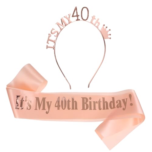 COSMEVIVI 2 Stück Teiliges Geburtstag Party Set Dekoratives Stirnband und Schärpe aus Kristall und Satin für Damen Fotorequisite Festlich und Elegant Passend für Geburtstagsfeier und von COSMEVIVI