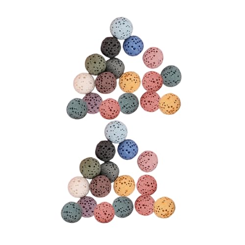 COSMEVIVI 33 Stück Runde Aromasteine Hochwirksame Duftfreisetzung ohne Vulkangestein Diffuser Perlen für Zuhause Schlafzimmer und Naturstein Duftperlen für Ätherische Öle von COSMEVIVI