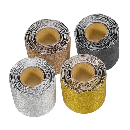 COSMEVIVI 4 Rollen Pinnwand Bordüre mit Gewelltem Abschluss Glänzende Bulletin Board Dekoration in Gold Silber Schwarz Braun Vielseitige Schul Büro Deko für Tafeln Fenster Türen COSMEVIVI 4 Rollen Pinnwand Bordüre mit Gewelltem Abschluss Glänzende Bulletin Board Dekoration in Gold Silber Schwarz Braun Vielseitige Schul Büro Deko für Tafeln Fenster Türen von COSMEVIVI