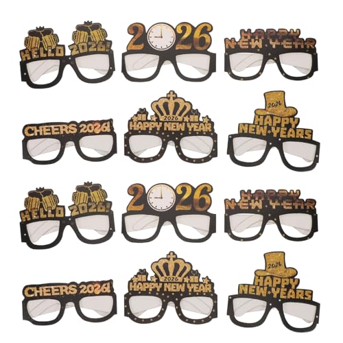 COSMEVIVI 5 Sets Happy New Year Papierbrillen 2026 Glitzer-Partybrillen für Foto-Requisiten Silvester-Dekorationen Neujahrsparty-Anziehzubehör COSMEVIVI 5 Sets Happy New Year Papierbrillen 2026 Glitzer-Partybrillen für Foto-Requisiten Silvester-Dekorationen Neujahrsparty-Anziehzubehör von COSMEVIVI