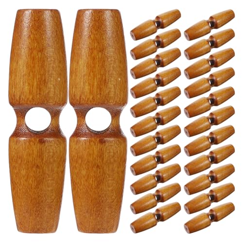 COSMEVIVI 50 Stück Holzknöpfe zum Nähen: Horn-Knebelverschlussknöpfe, Ersatz für Mantel, Strickjacke, Pullover – DIY-Kleidungsdekoration von COSMEVIVI