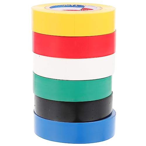COSMEVIVI 6 Rollen PVC Isolierband Farben Hochtemperaturbeständiges Abriebfestes Klebeband für Elektrische Anwendungen für Reparaturen und Bündelungen von COSMEVIVI