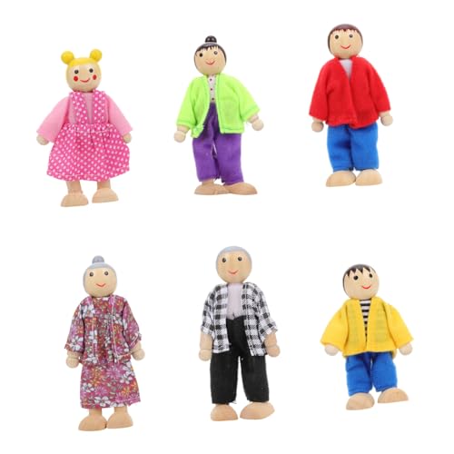 COSMEVIVI 6 Teiliges Set Niedlicher Holzfiguren Miniatur Puppen Für Die Wohnungsdekoration DIY Familienmodell Mit 6 Köpfen Ideal Als Oder Dekoartikel Für Puppenhaus COSMEVIVI 6 Teiliges Set Niedlicher Holzfiguren Miniatur Puppen Für Die Wohnungsdekoration DIY Familienmodell Mit 6 Köpfen Ideal Als Oder Dekoartikel Für Puppenhaus von COSMEVIVI
