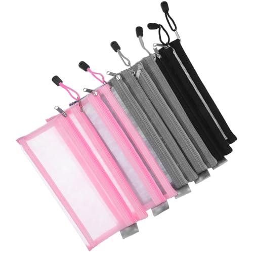 COSMEVIVI 6-teiliges Netz-Reißverschlussetui: A6-Federmäppchen aus Nylon-Netzgewebe, doppellagig, transparent, mit Reißverschluss – Schreibwaren-Organizer, Ordner, Federmäppchen für Schule, Büro COSMEVIVI 6-teiliges Netz-Reißverschlussetui: A6-Federmäppchen aus Nylon-Netzgewebe, doppellagig, transparent, mit Reißverschluss – Schreibwaren-Organizer, Ordner, Federmäppchen für Schule, Büro von COSMEVIVI