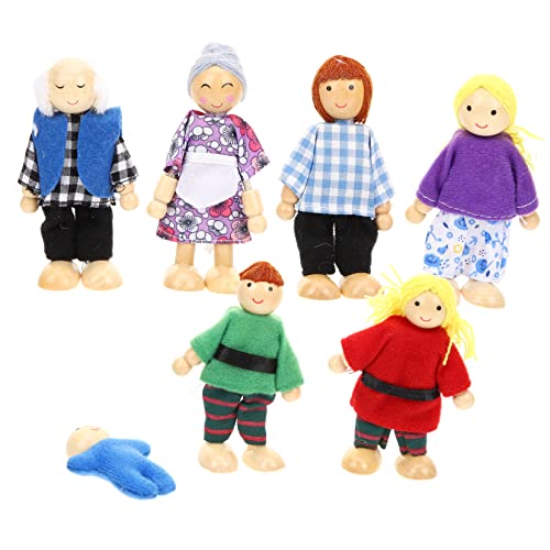 COSMEVIVI 7 Teiliges Holzpuppen Set Für Familienpuppen Rollenspielzeug Mit Beweglichen Gliedern Realistische Holzfiguren Für Kreatives Spiel Und Puppenhausgestaltung Bunten Outfits COSMEVIVI 7 Teiliges Holzpuppen Set Für Familienpuppen Rollenspielzeug Mit Beweglichen Gliedern Realistische Holzfiguren Für Kreatives Spiel Und Puppenhausgestaltung Bunten Outfits von COSMEVIVI