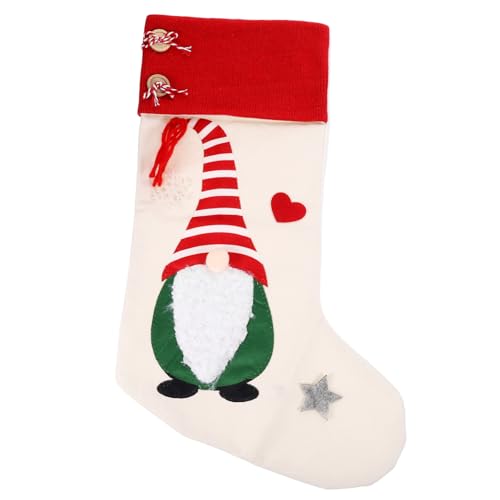 COSMEVIVI Weihnachtsdekoration Gesichtslose Puppe Weihnachtsstrumpf Anhänger Weihnachtsmann Weihnachtsgeschenkbeutel Für Kinder (3Er Set Nordische Socken – Gestreifter Roter Hutstil) von COSMEVIVI