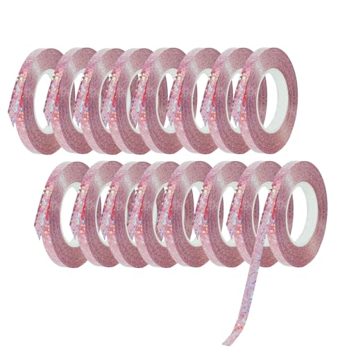 16 Rollen Rotgold Ringelbänder 5 mm für Luftballons, 160 m gekräuselte Ballonschnur, Party, glänzendes Metallic-Band für Geschenkverpackungen, Basteln, Floristen-Blume, Weihnachten, Geburtstag, von COSORO