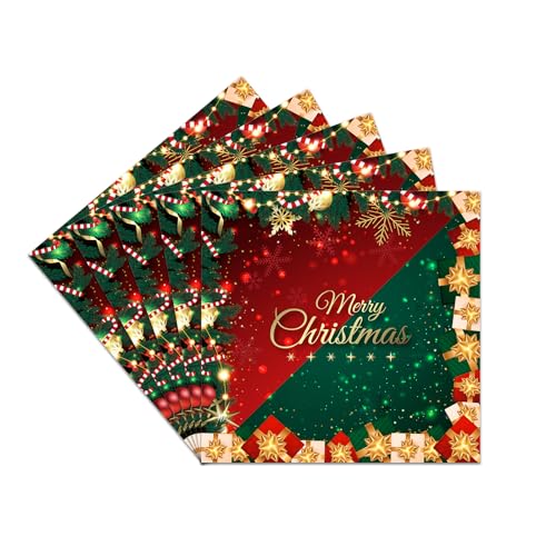20 Stück Weihnachten Servietten Papier,Papierservietten Rot Grün mit Schneeflocken Muster,Weich Servietten Kindergeburtstag,Tischdekoration Perfekt für Partydeko Weihnachten Party Zubehör Kommunion 20 Stück Weihnachten Servietten Papier,Papierservietten Rot Grün mit Schneeflocken Muster,Weich Servietten Kindergeburtstag,Tischdekoration Perfekt für Partydeko Weihnachten Party Zubehör Kommunion von COSORO