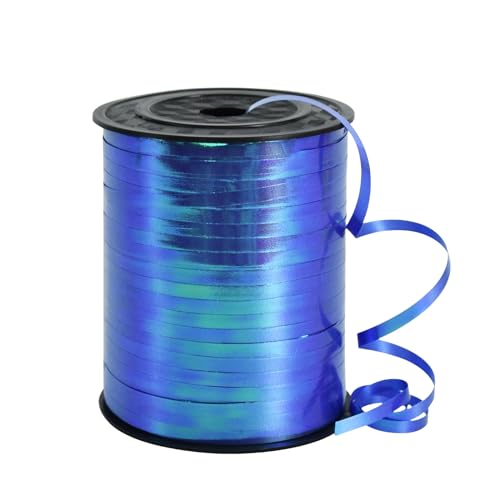 450m Geschenkband Blau 5mm,Kräuselband Geschenkbänder Schleifenband Glitzer Hologramm Ballonband Ringelband,Dekoband für Weihnachten Neujahr Hochzeit Geburtstag Geschenkverpackung Ballonverschlüsse von COSORO