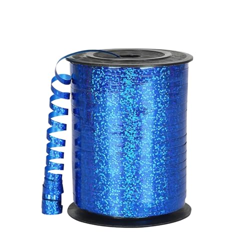 450m Geschenkband Dunkelblau 5mm Breit,Kräuselband Geschenkbänder Schleifenband Glitzer Metalldraht Ballonband Ringelband,Dekoband Weihnachten Neujahr Geburtstag Geschenkverpackung Ballonverschlüsse von COSORO