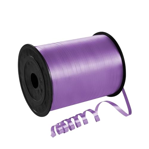 450m Geschenkband Hellviolett 5mm Breit,Kräuselband Geschenkbänder Schleifenband Glitzer Ballonband Ringelband,Dekoband für Weihnachten Neujahr Hochzeit Geburtstag Geschenkverpackung Ballonverschlüsse von COSORO